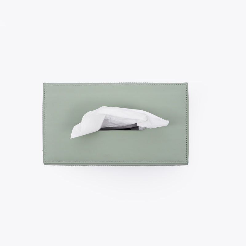 Buy Lorae Vegan Leather Tissue Box - Green Tissue Holder from Vaaree