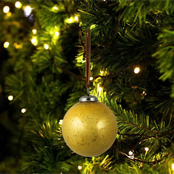 Buy Gold Chips Christmas Baubles - Set Of Six Online in India | Christmas Ornaments on Vaaree
