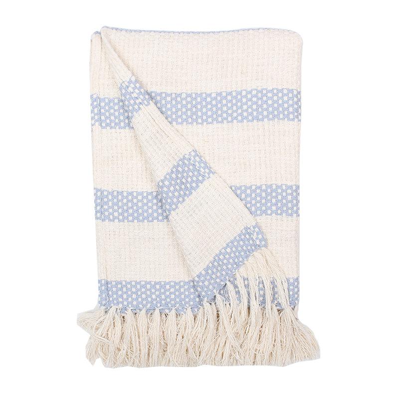 Buy Ardella Cotton Throw - Light Blue Throws from Vaaree