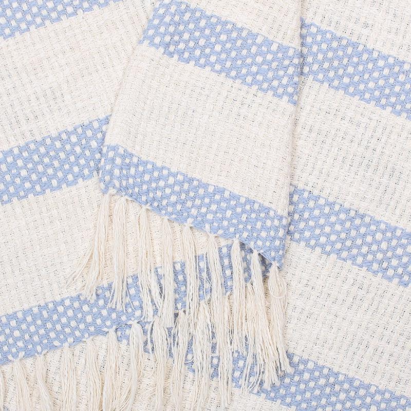 Buy Ardella Cotton Throw - Light Blue Throws from Vaaree