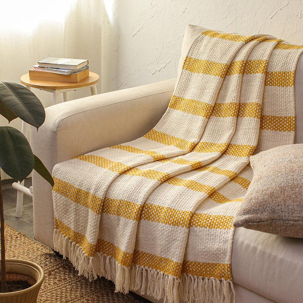 Buy Ardella Cotton Throw - Yellow Throws from Vaaree