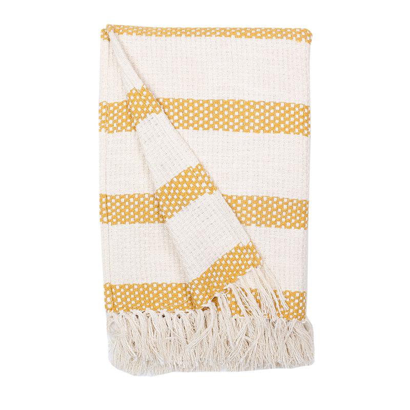 Buy Ardella Cotton Throw - Yellow Throws from Vaaree