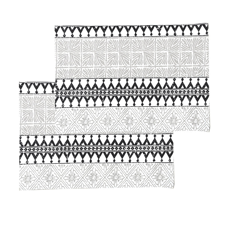 Table Mat - Alankaar Placemat (Black) - Set Of Two