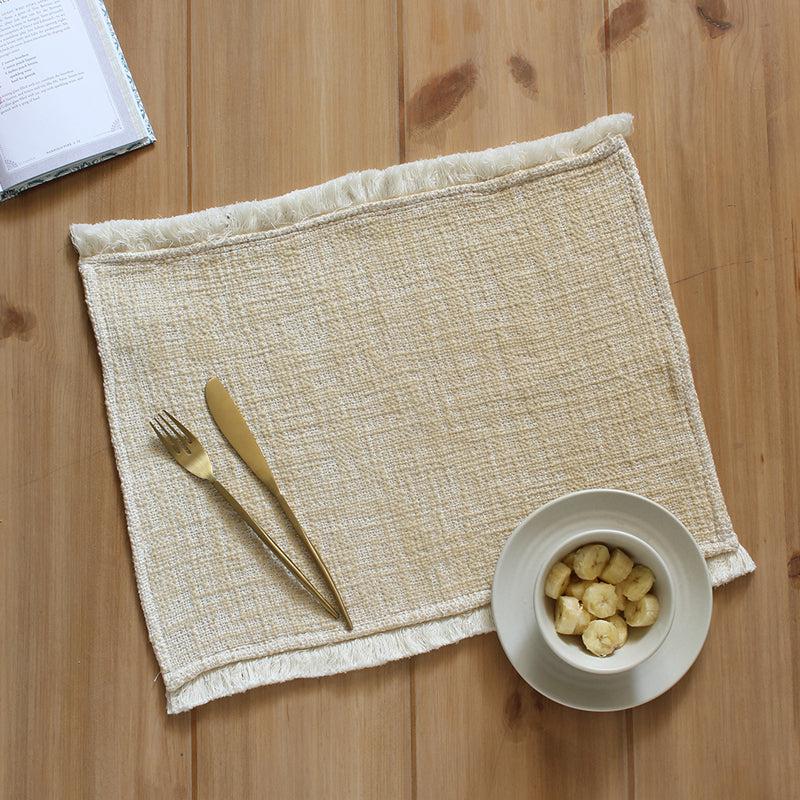 Buy Matsya Vala Placemat (Beige) - Set Of Two Table Mats from Vaaree