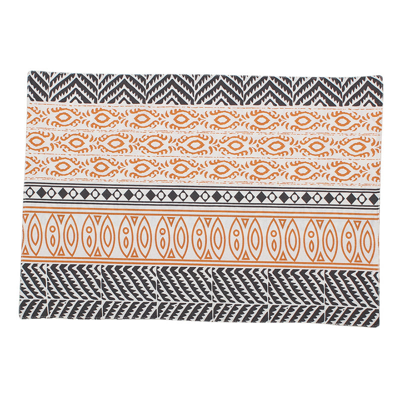 Table Mat - Nakshi Placemats (Orange) - Set Of Two