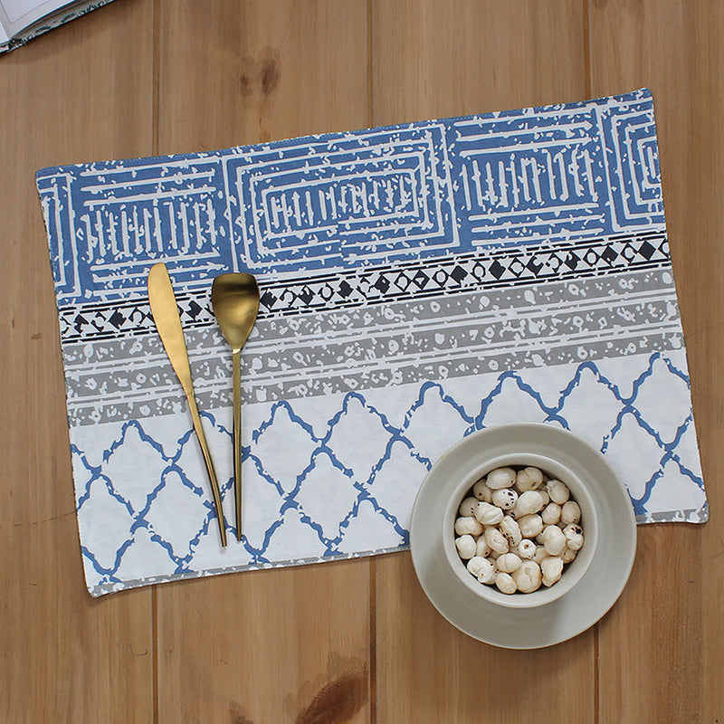 Table Mat - Nikrinta Placemat (Blue) - Set Of Two