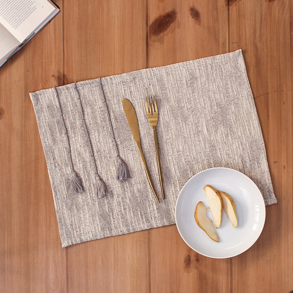 Table Mat - Sivaar Placemat (Grey) - Set Of Two