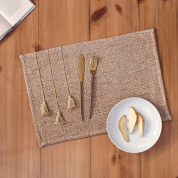 Table Mat - Thundi Placemat (Beige) - Set Of Two