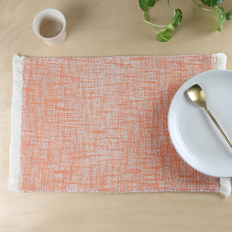 Table Mat - Zafraan Misa Placemat (Rust) - Set Of Two