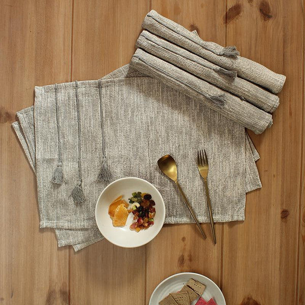 Buy Sivaar - Set Of 6 Placemat (Grey) - Set Of Six Table Mats from Vaaree