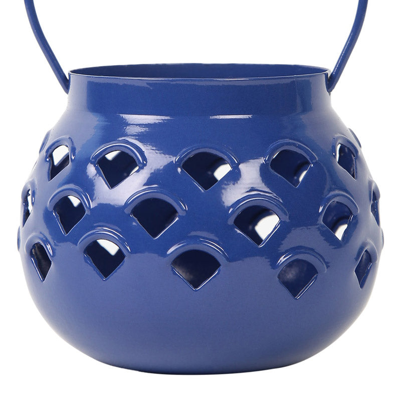 Buy Marakki Matki Tealight Candle Holder (Yellow & Blue) - Set Of Two Candle Holders from Vaaree