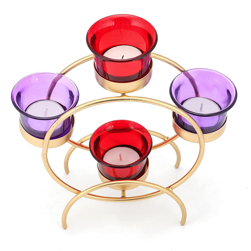 Buy Lasna Glass Tealight Candle Holder - Five Piece Set Candle Holders from Vaaree