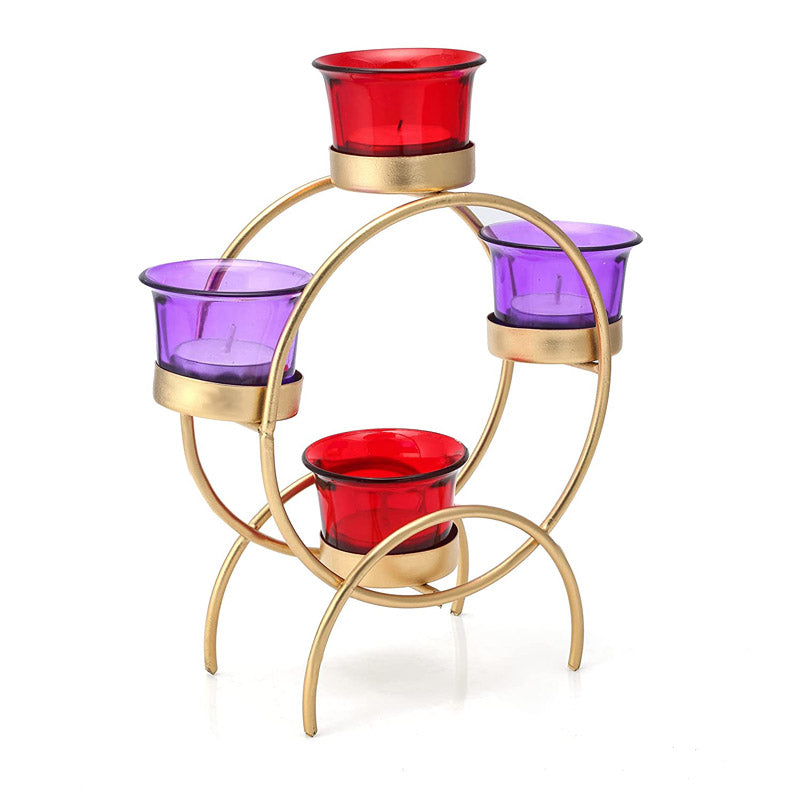 Buy Lasna Glass Tealight Candle Holder - Five Piece Set Candle Holders from Vaaree