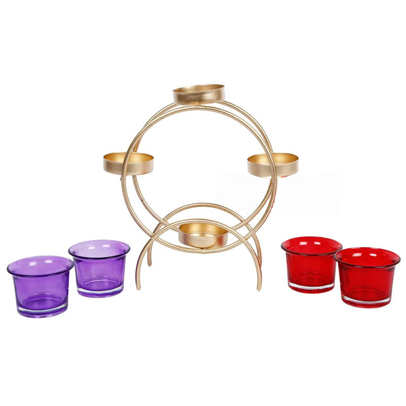 Buy Lasna Glass Tealight Candle Holder - Five Piece Set Candle Holders from Vaaree