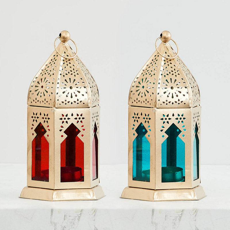 Buy Frusa Morrocan Lantern Tealight Candle Holder - Set Of Two Candle Holders from Vaaree