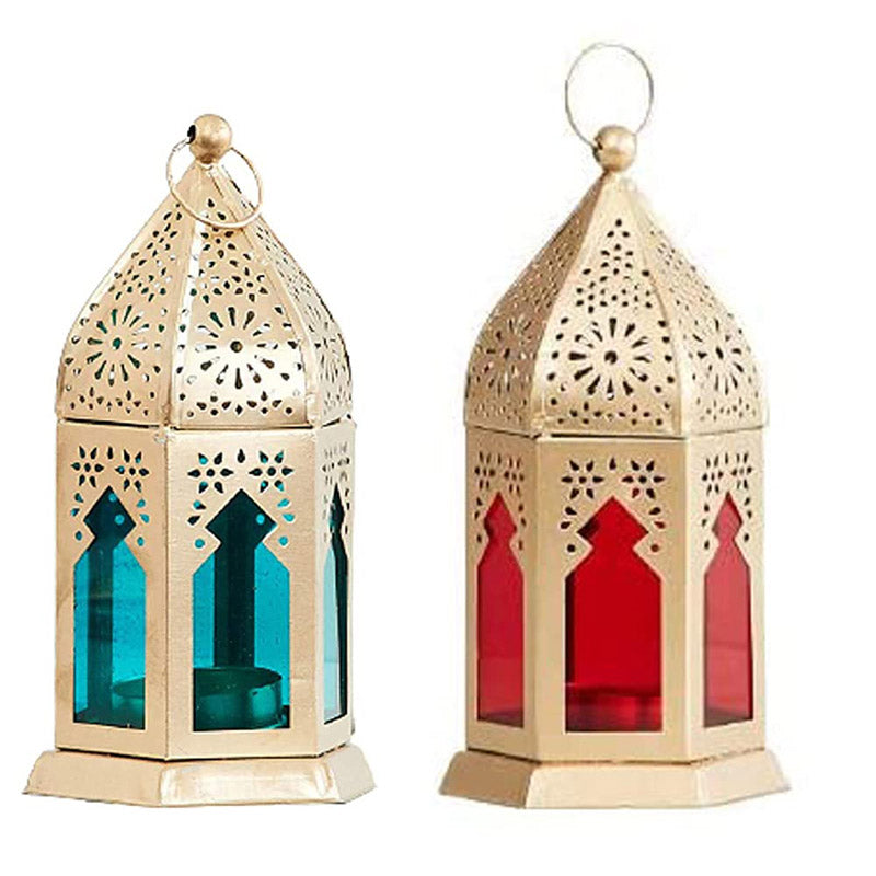 Buy Frusa Morrocan Lantern Tealight Candle Holder - Set Of Two Candle Holders from Vaaree