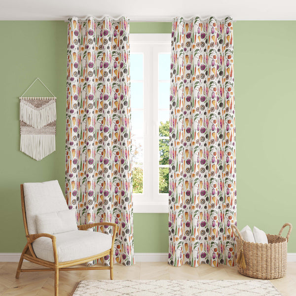 Buy Veggie Print Translucent Curtain Curtains from Vaaree