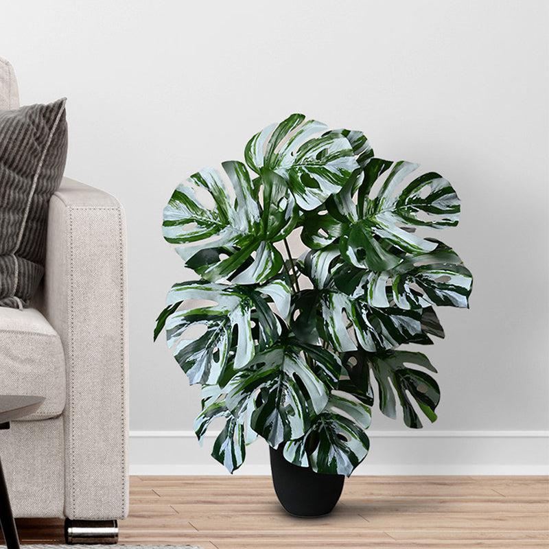 Buy Faux Everlasting Callium Monstera Plant With Pot - 2.6 Feet Artificial Plants from Vaaree