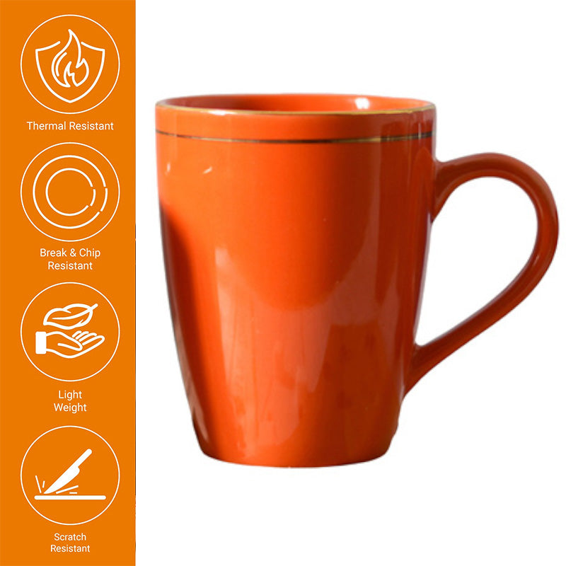 Mug & Tea Cup - Sanva Red Ceramic Mug (360 ML) - Set Of Four