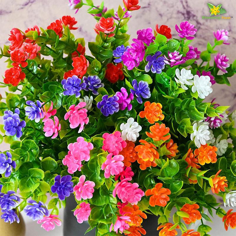 Buy Faux Kalanchoe Flower Stick (Multicolor) - Set of Six Artificial Flowers from Vaaree