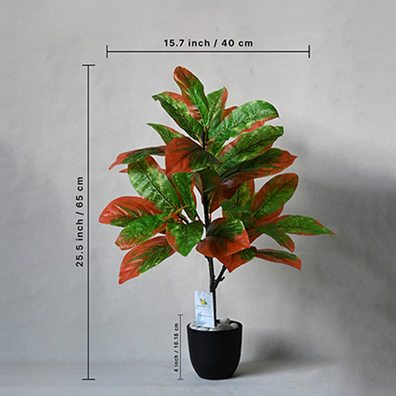 Buy Faux Everlasting Croton Plant With Pot - 2.5 Feet Artificial Plants from Vaaree