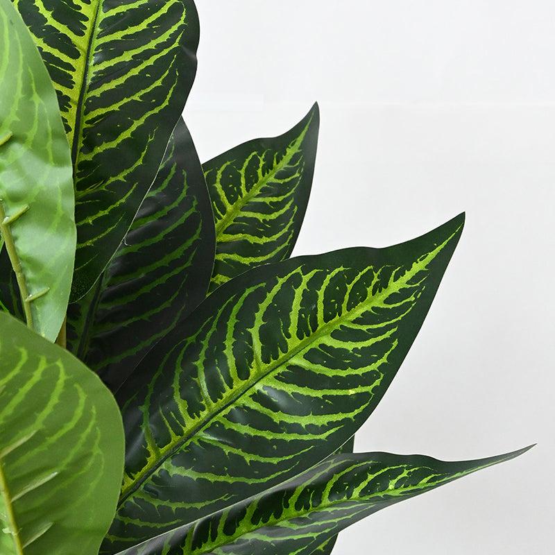 Buy Faux Everlasting Green Iceton Croton Plant With Pot - 2.4 Feet Artificial Plants from Vaaree