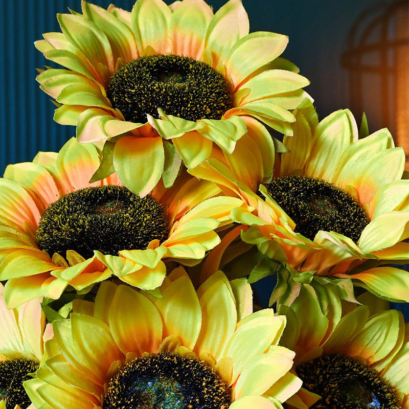 Buy Faux Everlasting Sunflower Bunch (Yellow) - Set of Seven Artificial Flowers from Vaaree