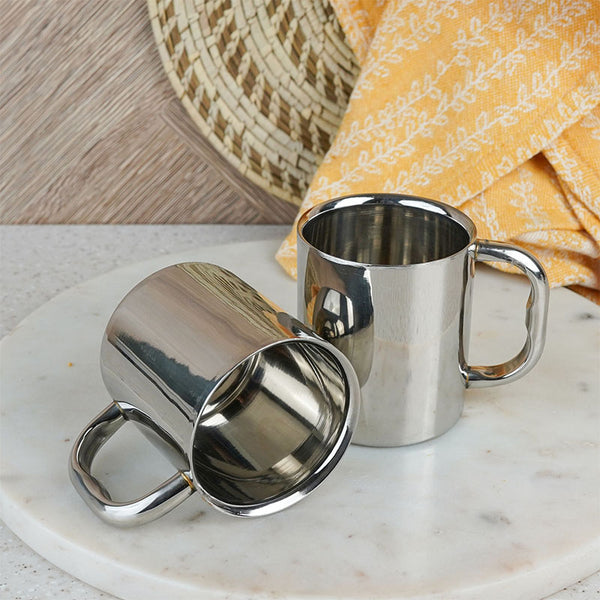 Martha Stainless Steel Mug (200 ML) - Set Of Four