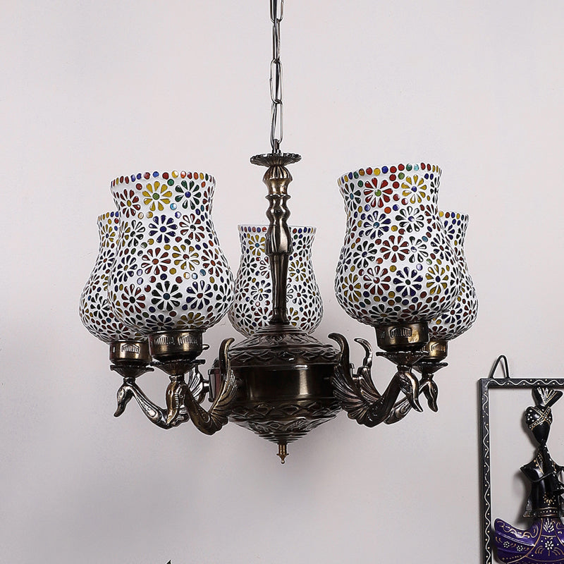 Ceiling Lamp - Ervo Mayoora Mosaic Golden Antique Chandelier