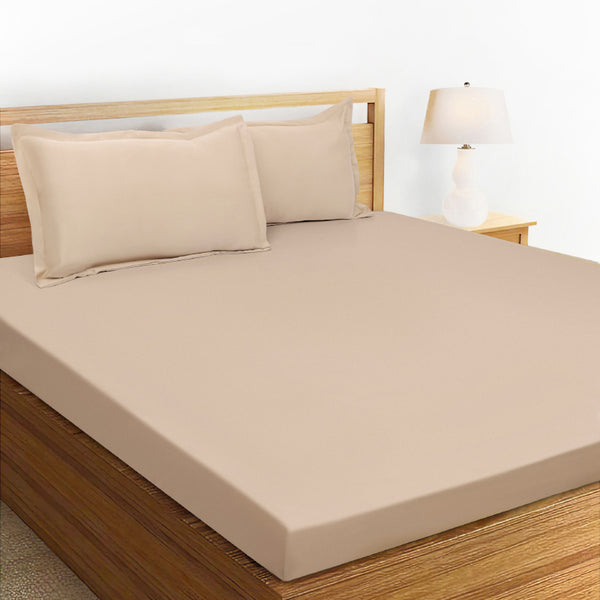 Bedsheets - Sanumi Solid Bedsheet - Beige