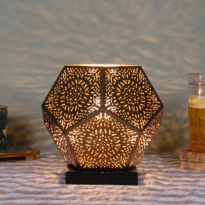 Table Lamp - Hexagon Etched Regal Table Lmap