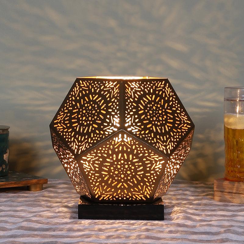 Buy Hexagon Etched Regal Table Lmap Table Lamp from Vaaree