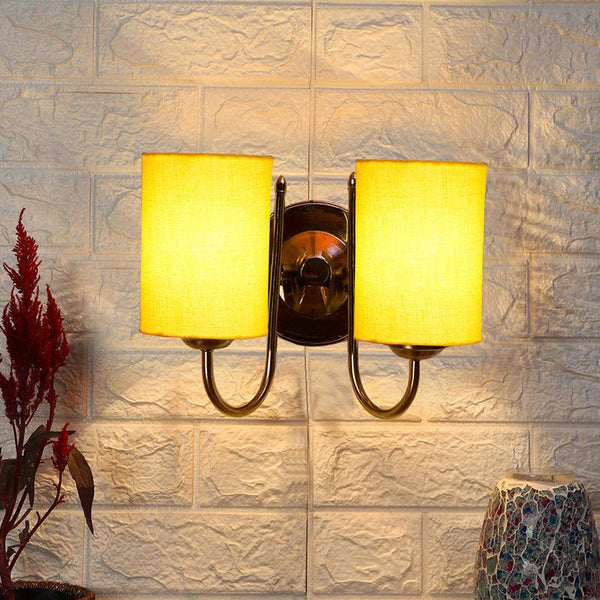 Buy Veda Duo Cylindrical Wall Lamp - Yellow Wall Lamp from Vaaree