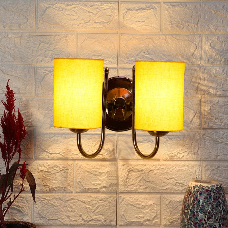 Buy Veda Duo Cylindrical Wall Lamp - Yellow Wall Lamp from Vaaree