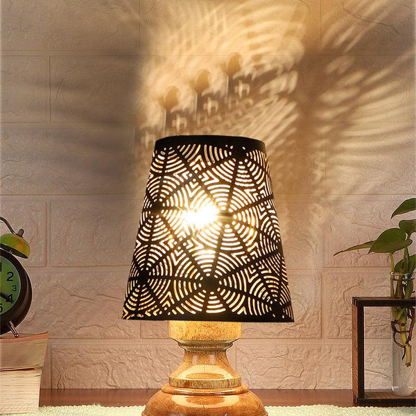 Buy Harolda Etched Table Lamp - Black Table Lamp from Vaaree