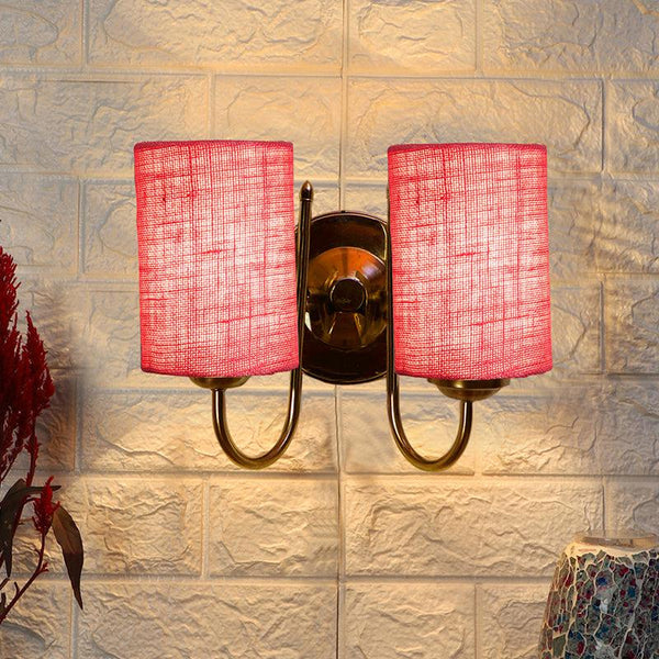 Buy Veda Duo Cylindrical Wall Lamp - Pink Wall Lamp from Vaaree