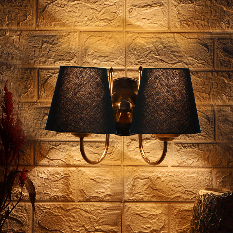 Wall Lamp - Veda Duo Conical Wall Lamp - Black