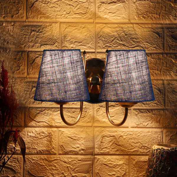 Buy Veda Duo Conical Wall Lamp - Blue Wall Lamp from Vaaree