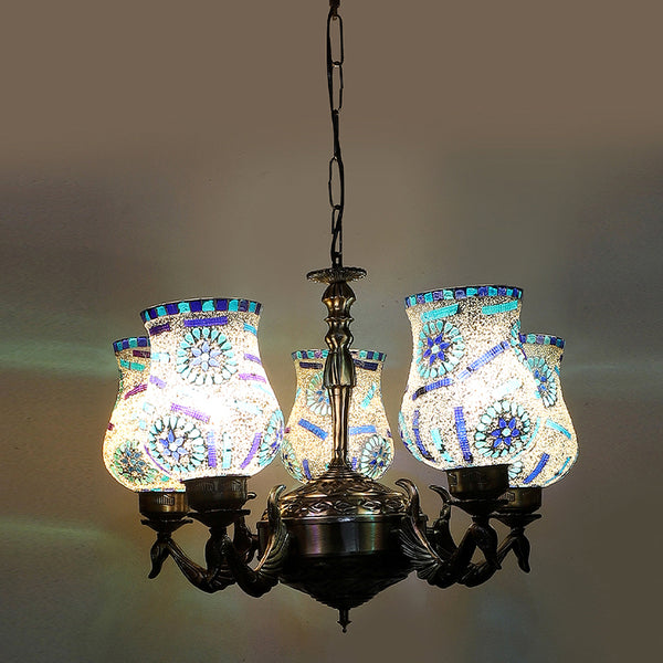 Ceiling Lamp - Tara Mayoora Mosaic Golden Antique Chandelier