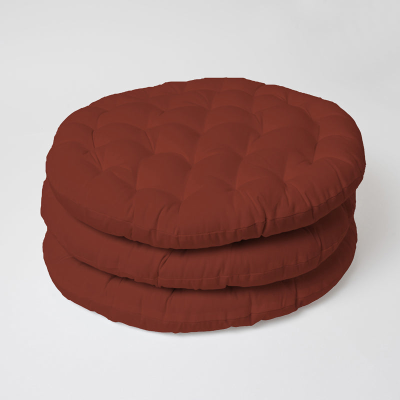 Buy Gloria Floor Cushion (Terracotta Brown) - Set Of Three Floor Cushions from Vaaree