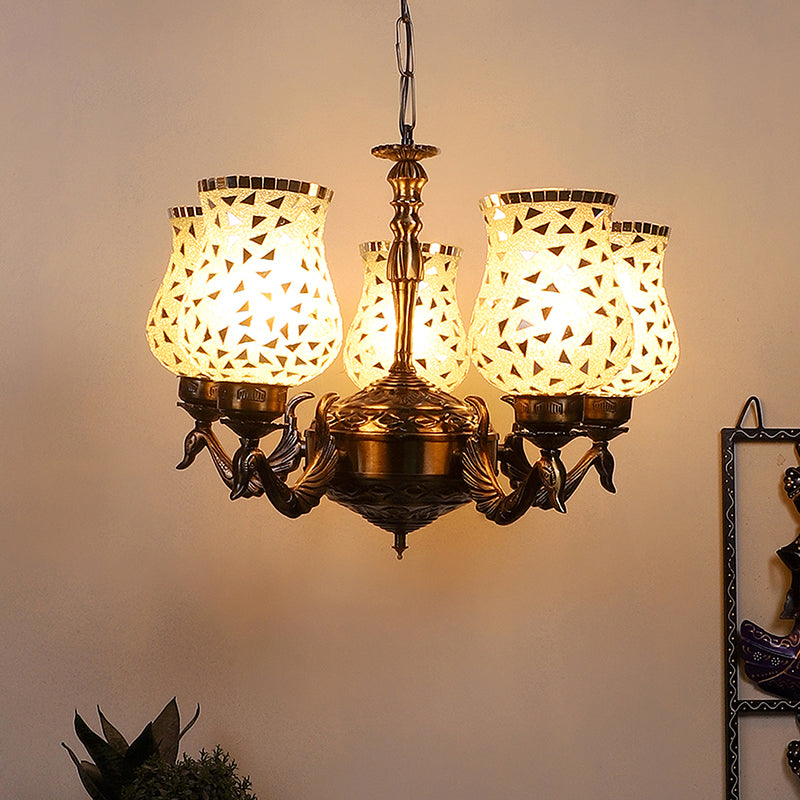 Ceiling Lamp - Asta Mayoora Mosaic Golden Antique Chandelier