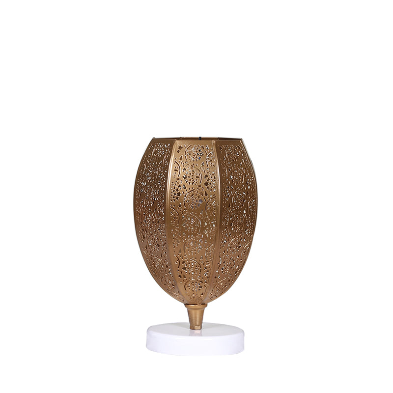 Buy Mehela Etched Table Lamp With White Round Base Table Lamp from Vaaree