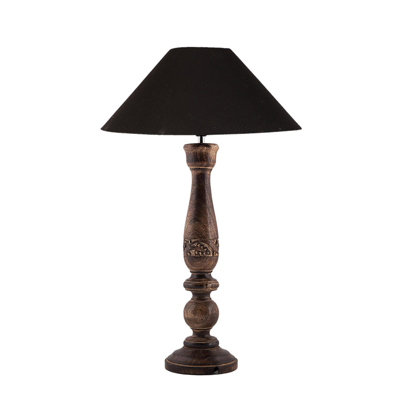 Table Lamp - Nihara Wooden Table Lamp - Black