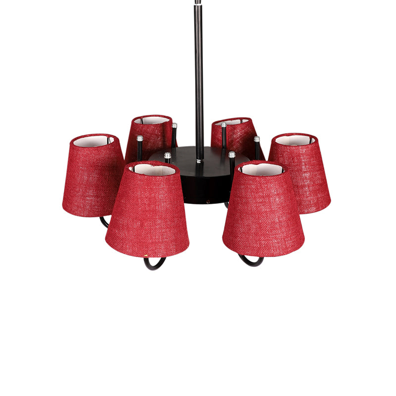 Ceiling Lamp - Viya Conical Chandelier - Maroon