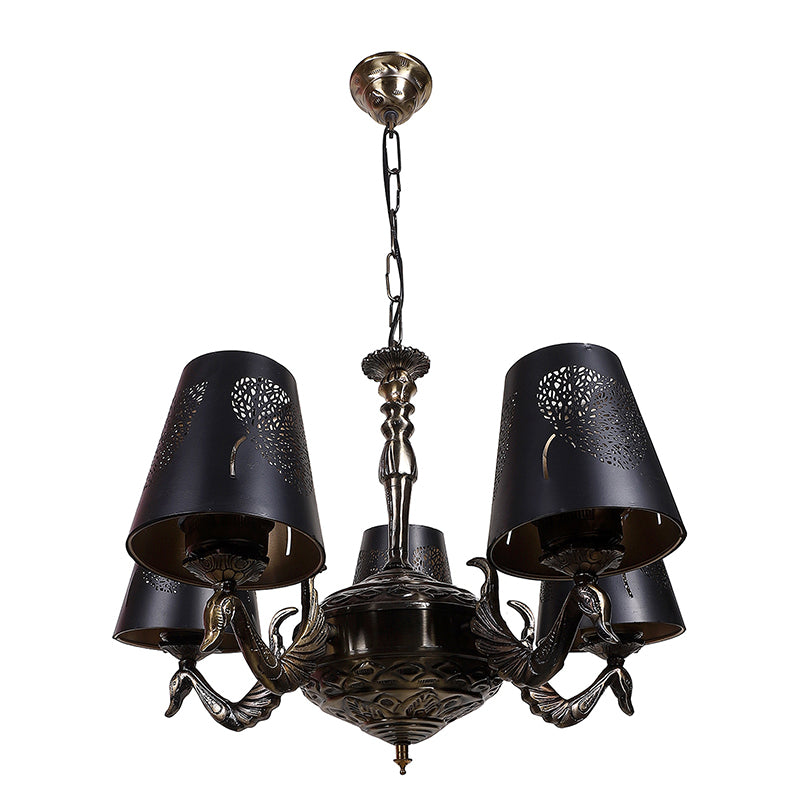 Buy Candra Etched Golden Antique Chandelier Ceiling Lamp from Vaaree