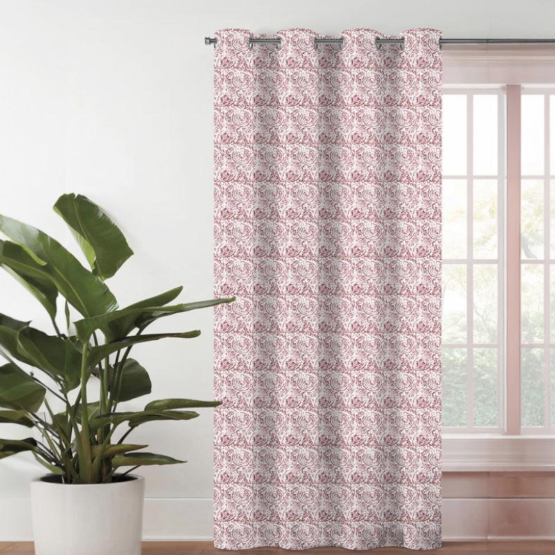 Buy Geralda Semi Blackout Curtain - Red Curtains from Vaaree