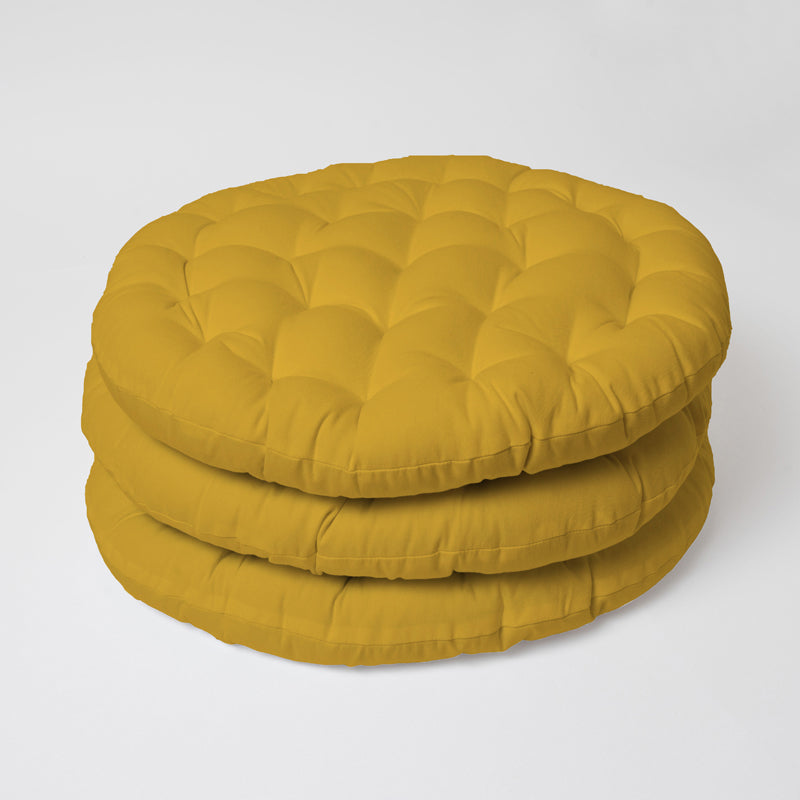 Buy Gloria Floor Cushion (Mustard Yellow) - Set Of Three Floor Cushions from Vaaree