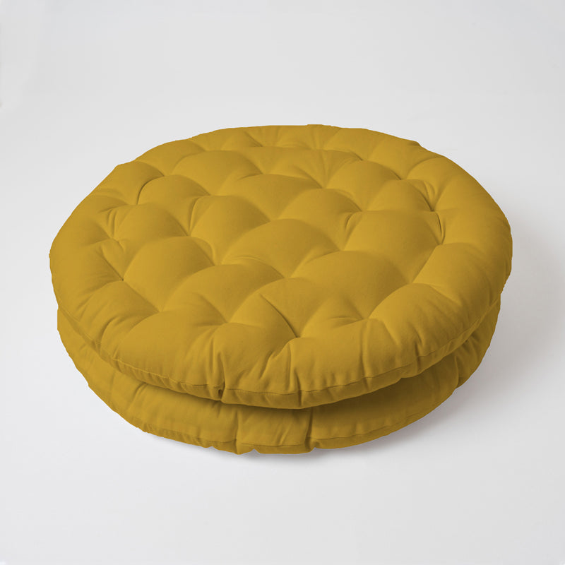 Buy Gloria Floor Cushion (Mustard Yellow) - Set Of Two Floor Cushions from Vaaree