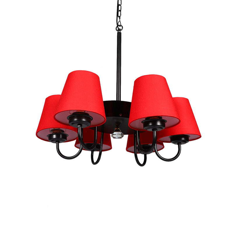 Ceiling Lamp - Viya Conical Chandelier - Red