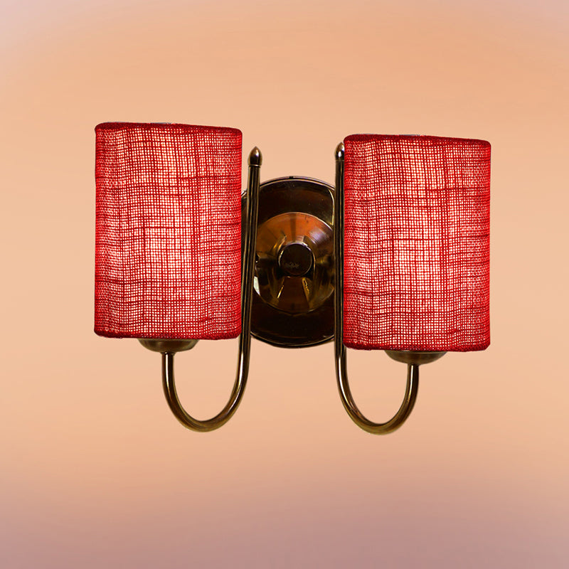 Wall Lamp - Veda Duo Cylindrical Wall Lamp - Maroon